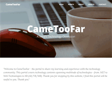 Tablet Screenshot of cametoofar.com